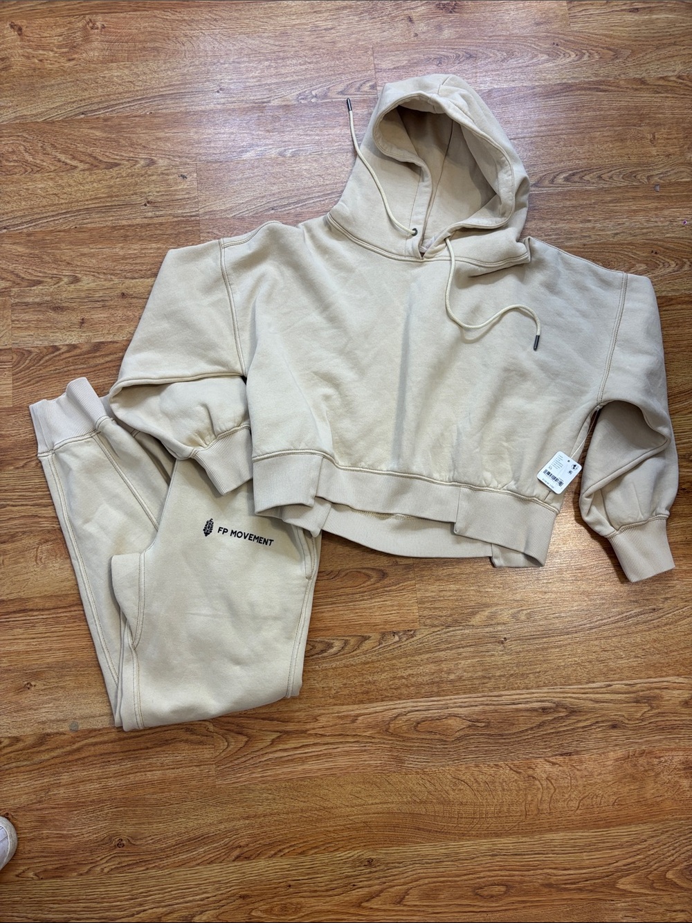 FP Movement by Free People Magnolia Neutral Hoodie - Cream Beige